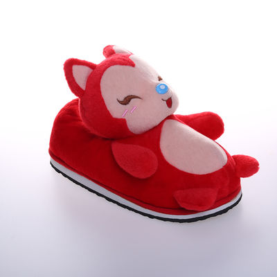 décor mou de maison de peluche de pantoufles de bande dessinée de peluche rouge-rose de Fox de 30cm
