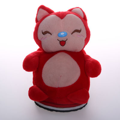 décor mou de maison de peluche de pantoufles de bande dessinée de peluche rouge-rose de Fox de 30cm