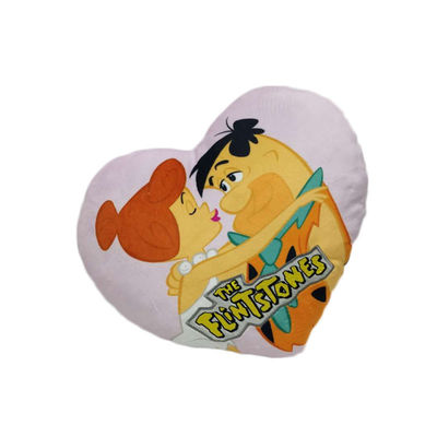 Oreiller en forme de coeur d'amour épousant le logo de broderie de coussin de peluche