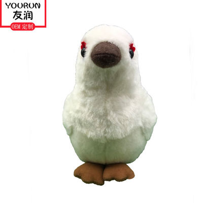 Jouets de peluche de peluche d'oiseau de colombe blanche de simulation petits
