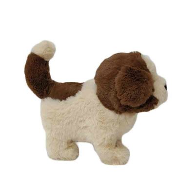 Écorcement de marche du jouet A de peluche de chien de fleur de peluche molle de 20CM petit et inclination de tête du chien électrique