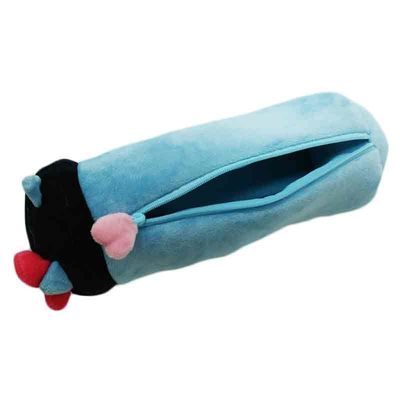 Boîte simple mignonne de papeterie de fille de grande capacité de sac de crayon de peluche d'OEM 25cm