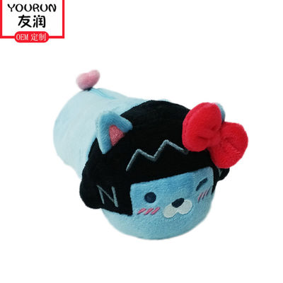 Boîte simple mignonne de papeterie de fille de grande capacité de sac de crayon de peluche d'OEM 25cm