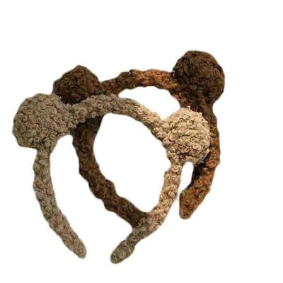Bandeau de lavage de peluche d'ours d'oreille de peluche de visage antidérapage femelle d'épingle à cheveux