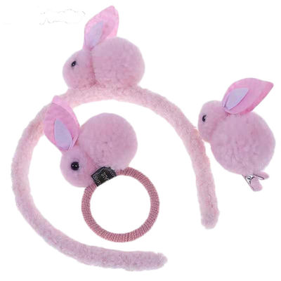 Coiffe Toy Accessories mou de corde des cheveux de Chiliren de bandeau de peluche de lapin d'OEM