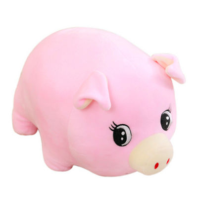 le porc jaune rose de polyester de 30cm a bourré oreiller de sommeil d'animal familier de jouets de peluche le grand