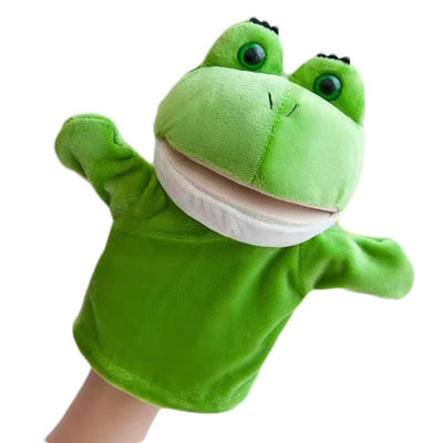 jouet de peluche de gant de poupée de marionnettes de peluche de main de bouche de grenouille de 20cm