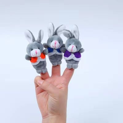 Marionnettes animales interactives de doigt de peluche de membre de la famille pour l'OEM d'enfants