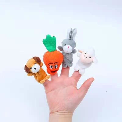 Marionnettes animales interactives de doigt de peluche de membre de la famille pour l'OEM d'enfants