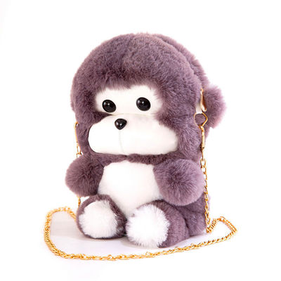 sac fait sur commande de peluche de peluche de 25cm de singe de sac à dos de cadeau mignon de fille avec la chaîne en métal