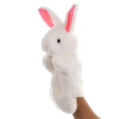 La peluche de marionnette de lapin de coton de 100% pp joue la marionnette de main tôt de peluche d'éducation