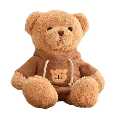 oreiller mignon rouge de sommeil de Teddy Bear Plush Toys Girl de Hoodie de 30cm petit