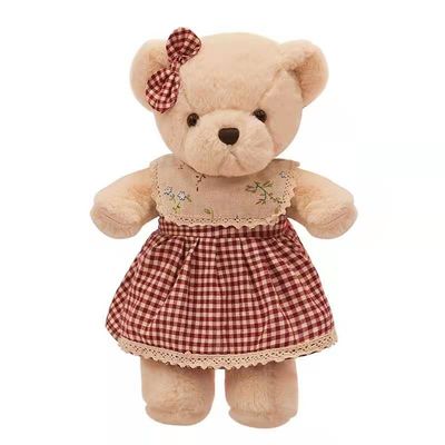 OEM câlin rouge de Teddy Bear Soft Toy Bear 30cm de jupe de plaid