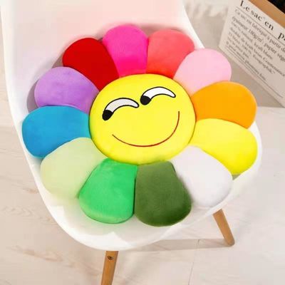 les jouets de peluche bourrés par tournesol coloré de 35*35cm reposent le coussin de chaise de bureau