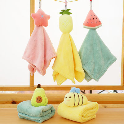 Les enfants ont épaissi les jouets carrés mignons de peluche de bébé de toilette de serviette de main de peluche de bande dessinée