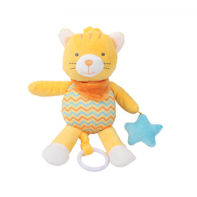 Poupées animales de peluche de Bell de musique calmante de bébé avec l'anneau accrochant