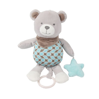 Poupées animales de peluche de Bell de musique calmante de bébé avec l'anneau accrochant
