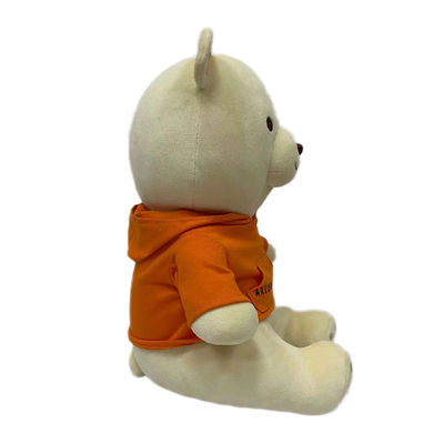 L'OEM a adapté le chandail de port et le chapeau aux besoins du client de nounours d'ours de peluche de jouet d'ours de poupée d'argent de renard de tissu mou superbe de velours