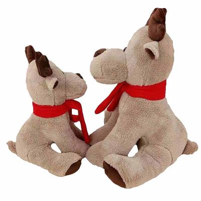 Le coton de pp a rempli jouet rouge de peluche de renne de Noël d'écharpe de 25cm
