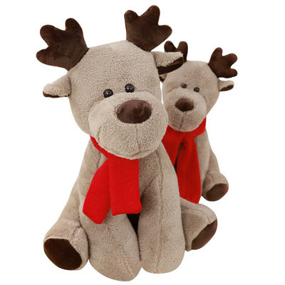 Le coton de pp a rempli jouet rouge de peluche de renne de Noël d'écharpe de 25cm