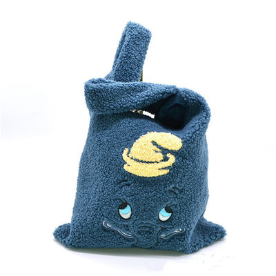 Sac à provisions brodé de peluche de filles pour l'hiver