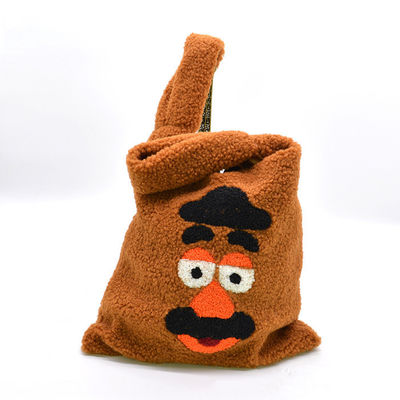 Sac à provisions brodé de peluche de filles pour l'hiver