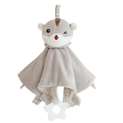 Serviette de salive de bébé de peluche de Toy Non Shedding Animal Shaped de peluche de salive de bande dessinée de coton