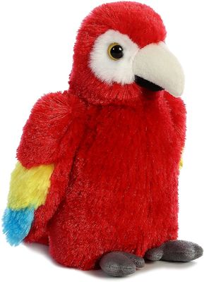 Fibre de polyester bourrant le jouet rouge lumineux de peluche d'ara