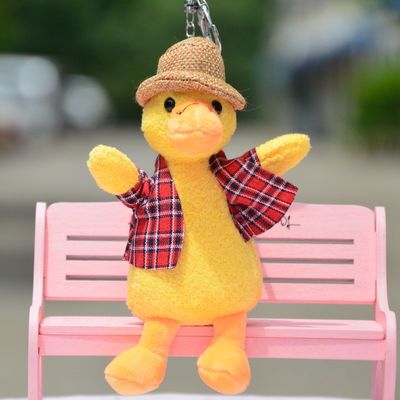 Jouets à chaînes principaux de peluche de caneton bourrés par coton de pp