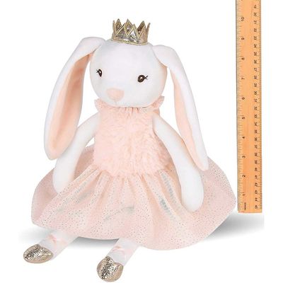 Peluche rose Toy In Short Skirt de lapin oreilles brillantes de couronne de longues