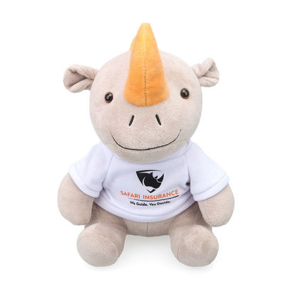 peluche réaliste Toy For Baby de rhinocéros de remplissage de coton de polypropylène de 25cm
