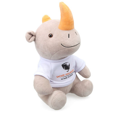 peluche réaliste Toy For Baby de rhinocéros de remplissage de coton de polypropylène de 25cm