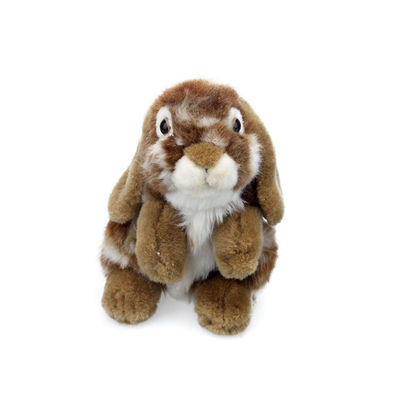Cadeau mou de Toy Stuffed Grey Khaki Plush Pâques de lapin de simulation de 8 pouces