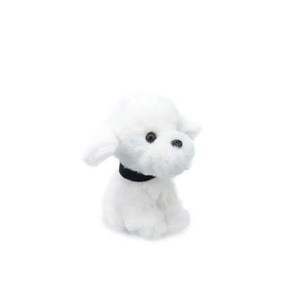 Peluche blanche Toy For Children Comfort de chien d'ODM 25cm