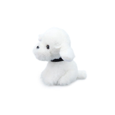 Peluche blanche Toy For Children Comfort de chien d'ODM 25cm