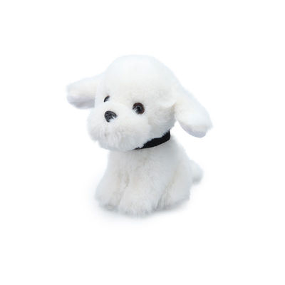 Peluche blanche Toy For Children Comfort de chien d'ODM 25cm
