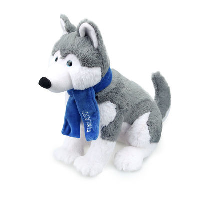 Simulation courte Husky Stuffed Toy With Scarf ISO9001 de peluche