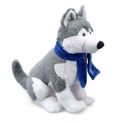 Simulation courte Husky Stuffed Toy With Scarf ISO9001 de peluche