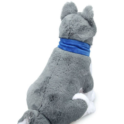 Simulation courte Husky Stuffed Toy With Scarf ISO9001 de peluche