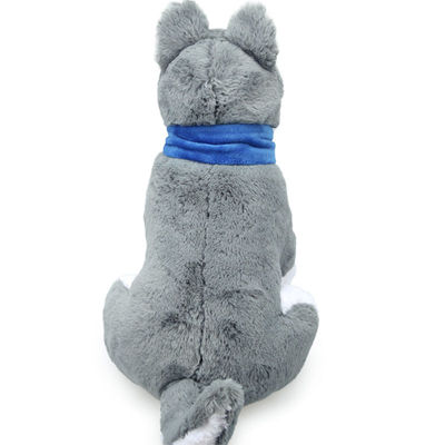 Simulation courte Husky Stuffed Toy With Scarf ISO9001 de peluche