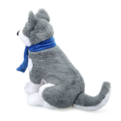 Simulation courte Husky Stuffed Toy With Scarf ISO9001 de peluche