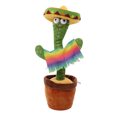 Danse lumineuse et jouet électrique parlant de peluche de cactus