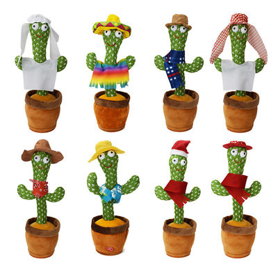 Danse lumineuse et jouet électrique parlant de peluche de cactus