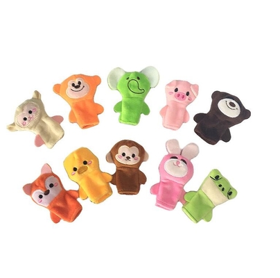 Marionnettes animales de doigt de bande dessinée standard de peluche d'EN71 ASTM