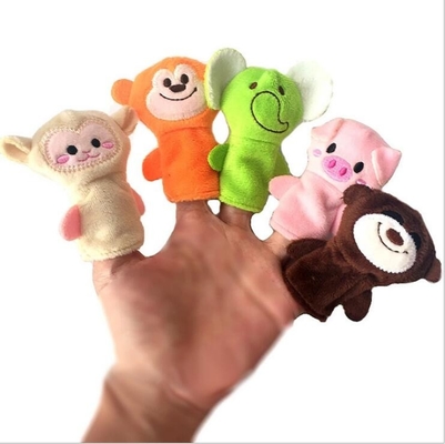 Marionnettes animales de doigt de bande dessinée standard de peluche d'EN71 ASTM