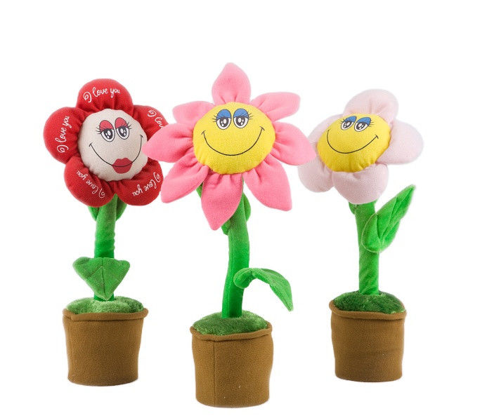 danse de 40cm et peluche mise en pot de chant fleur drôle Toy Home Decoration Flower