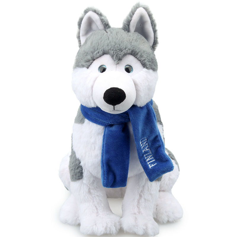 Simulation courte Husky Stuffed Toy With Scarf ISO9001 de peluche