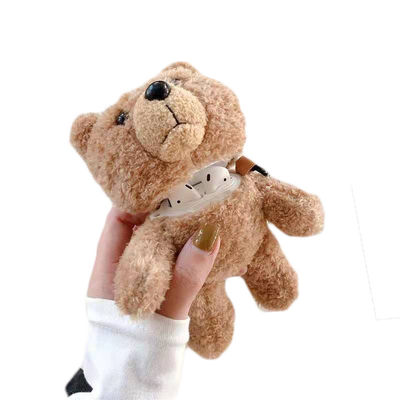 Peluche protectrice de caisse de casque de Teddy Bear Doll Apple Wireless