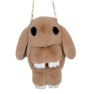 Sac à dos lancé brun clair Rex Rabbit Bunny Plush Bag de lapin de peluche
