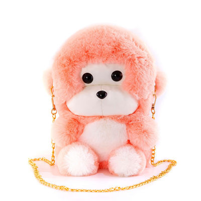 sac fait sur commande de peluche de peluche de 25cm de singe de sac à dos de cadeau mignon de fille avec la chaîne en métal